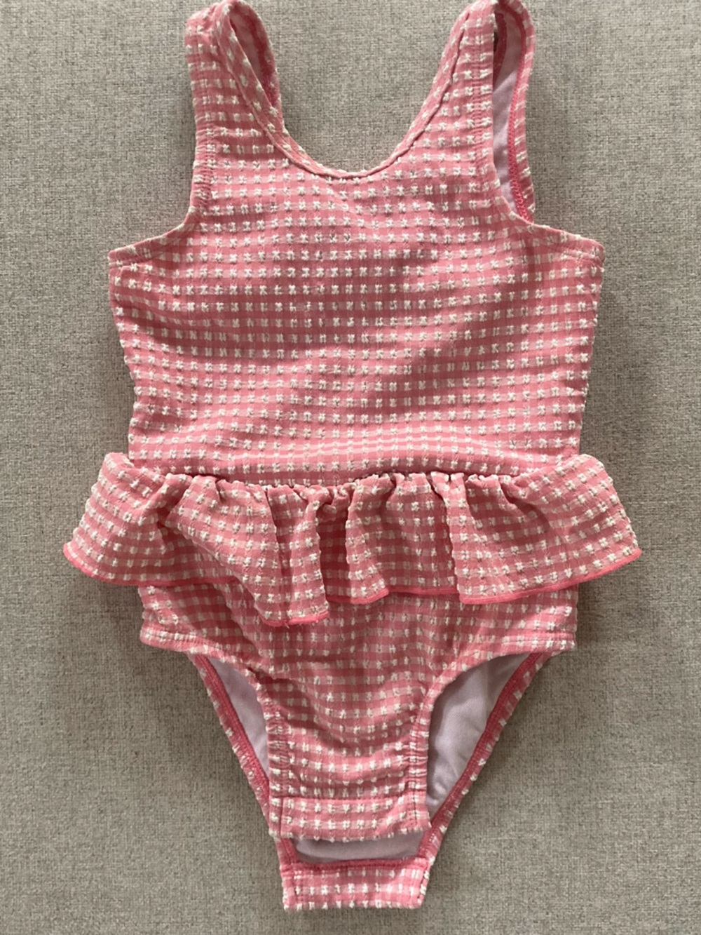 Cat & Jack 2T Pink Gingham Bow Swimsuit